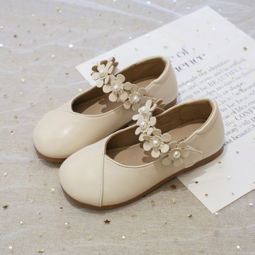 女童公主鞋春秋新款儿童花朵绑带小皮鞋软底大中小童单鞋外贸批发
