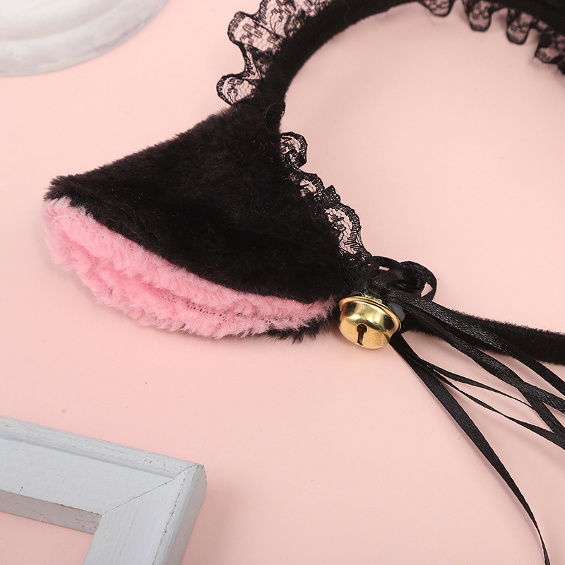 Two-Dimensional Cosplay Lolita Headband Bell Lace Cartoon Cat Ears Headdress Cute Hair Accessories Wholesale