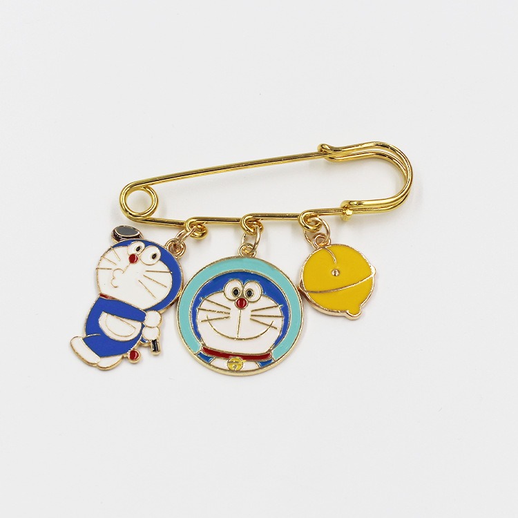 可爱卡通机器猫哆啦a梦胸针扣针固定别针胸章徽章包包配饰收腰扣