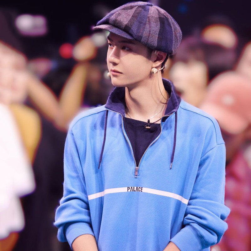 王一博街舞同款蓝色卫衣外套衣服立领拉链套头秋季新款上衣男女潮