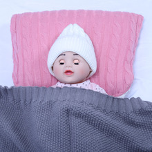 儿童纯色针织抱毯宝宝盖被幼儿园午睡毯子婴儿盖毯成人沙发空调毯