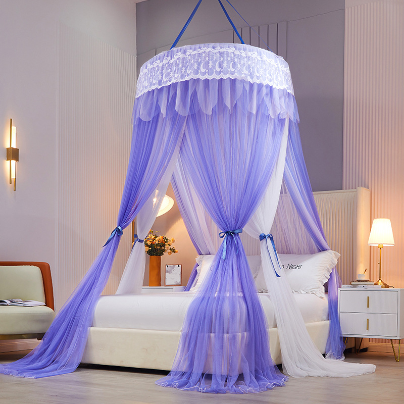 Aijingmei Double-Layer Yarn Hanging Dome Mosquito Nets Floor Palace Style Mosquito Net Suspended Mosquito Net Flat-Top Mosquito Net One Piece Dropshipping