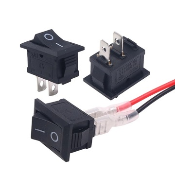 船型开关 kcd1-101小电器开关21*15mm 2脚带线焊线 电源开关