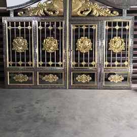 厂家直供304彩钢门庭院门不锈钢农村自建房别墅门钢艺电动铁艺门