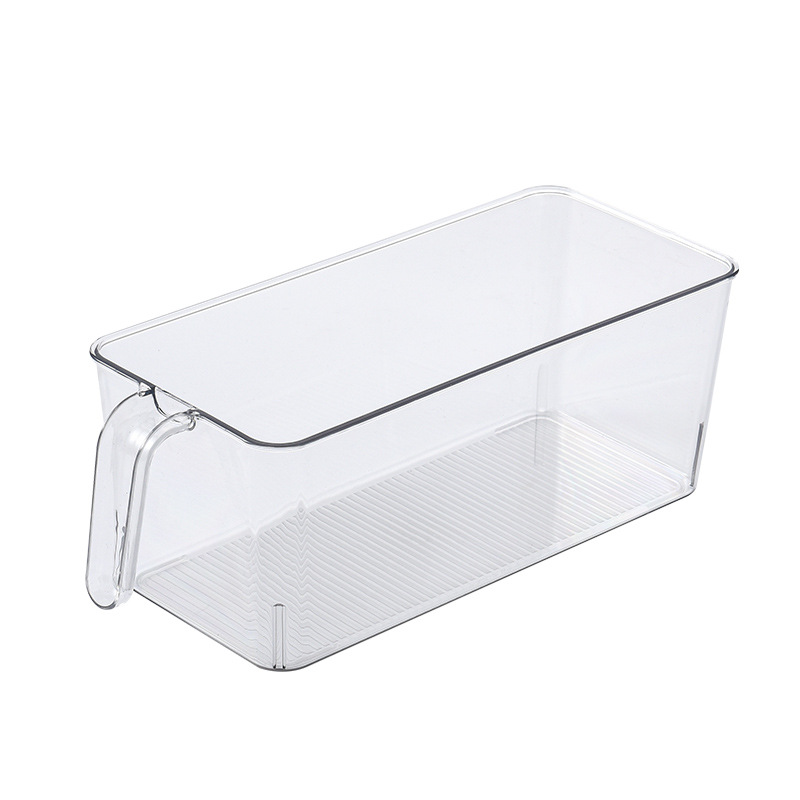 Refrigerator Storage Box Pet Large Food Organizing Box Transparent Rectangular Refrigerator Storage Crisper with Handle