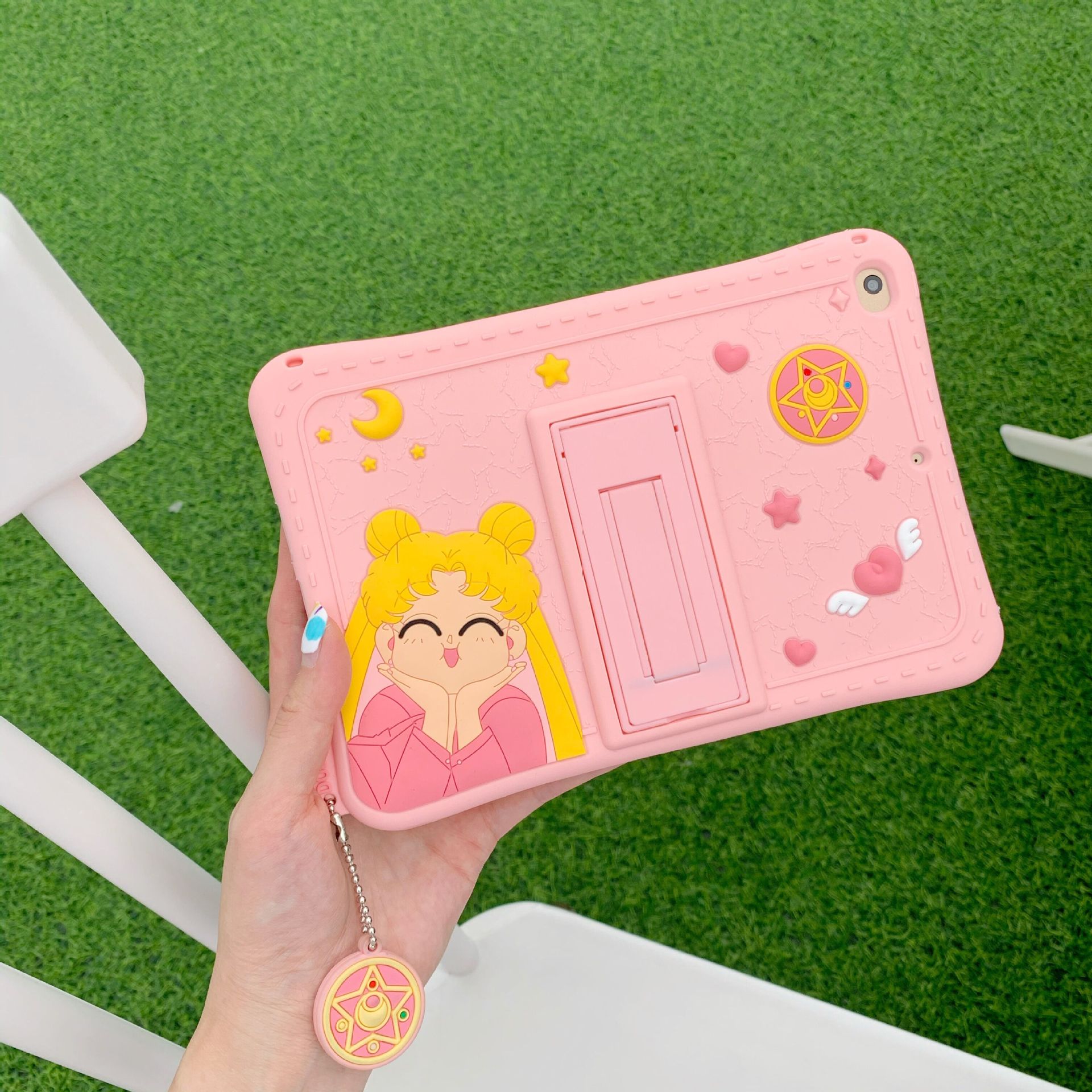 卡通美少女ipad mini5保护套air4支架ipad pro硅胶10.2保护壳适用