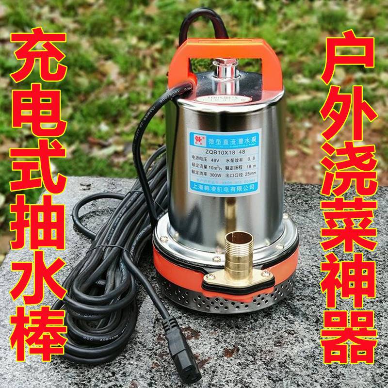 24v直流潜水泵电瓶车浇菜抽水电车抽水泵户外刷车棒24v农用水管.