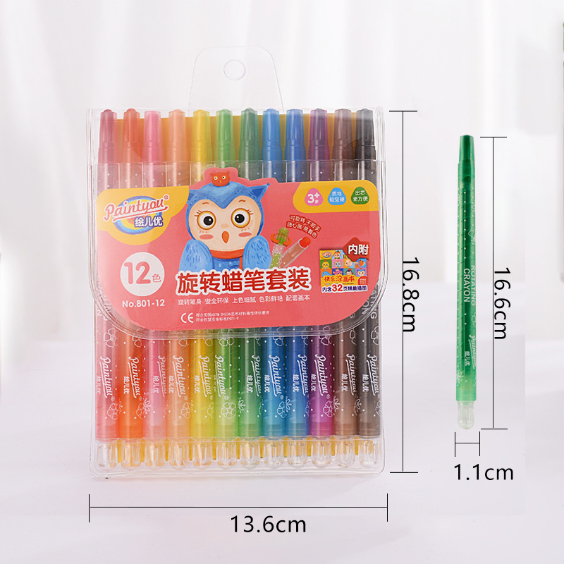 Painted Er You Rotating Crayon Children Art Drawing Non-Stick Hand Crayon Kindergarten Organization Graffiti Plastic Crayons Crayon