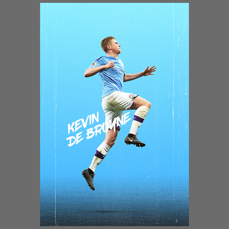 64n德布劳内海报曼城丁丁球星足球装饰画挂图梅西c罗墙贴壁纸