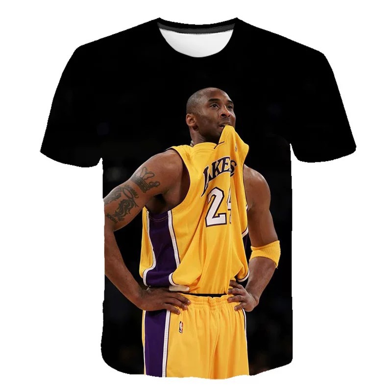 跨境新款美国篮球 球星黑曼巴科比 kobe 短袖t恤男装衣服厂家货源