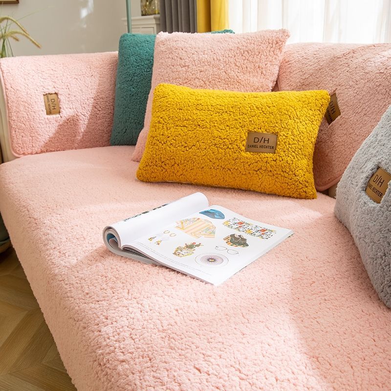 Cross-Border Lambswool Sofa Cushion Winter Non-Slip Plush Thickened Nordic Sofa Cover Cushion Cover Towel Wholesale