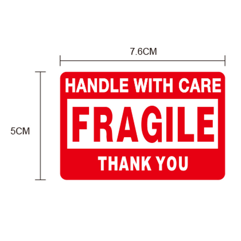 现货批发卷装易碎贴纸外贸英文易碎品fragile标签卷筒不干胶印刷