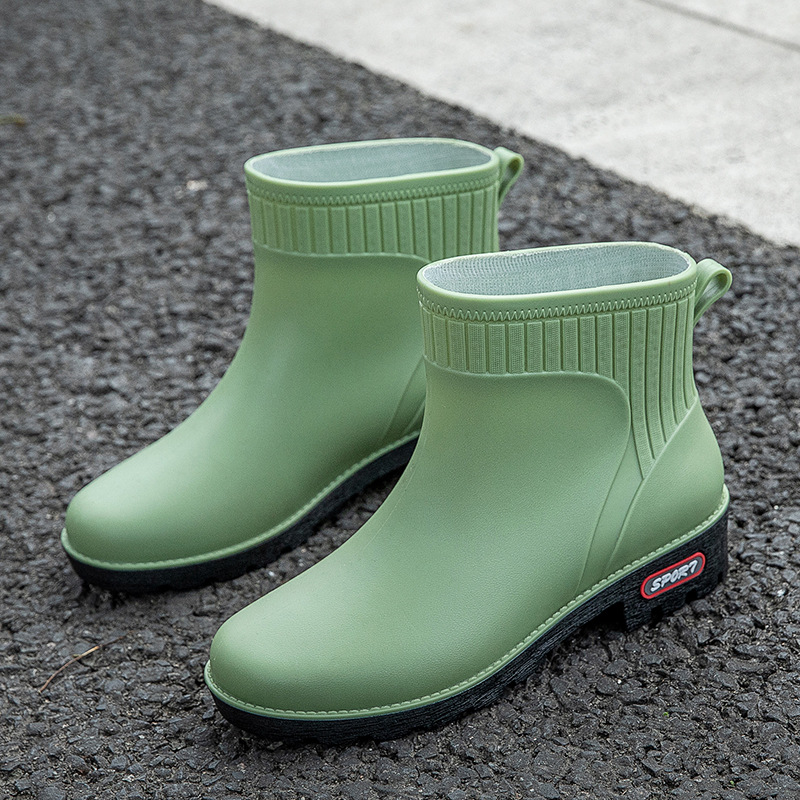 New Short Fashion Four Seasons Rain Boots Women Low Tube Casual Ladies Rain Boots PVC Work Kitchen Rain Shoes Women