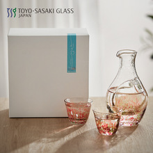 日本进口东洋佐佐木水晶玻璃清酒壶清酒杯日式水之彩系列酒具套装