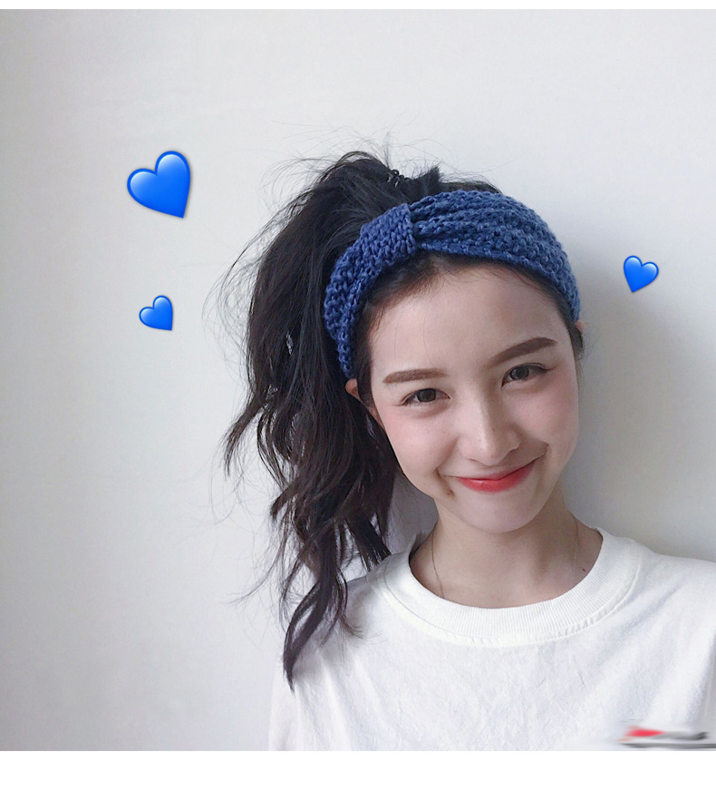 网红毛线弹力洗脸束发带女韩版外戴宽边编针织头带潮秋冬发饰发箍