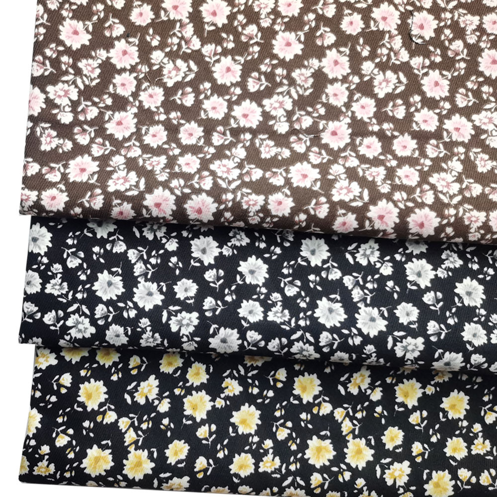 加厚小碎花印花布 斜纹磨毛印花 日韩秋冬女装外套短裙印花面料