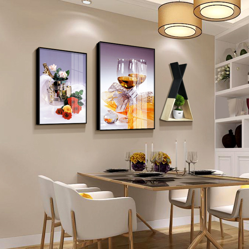 餐厅墙面装饰现代简约挂画创意轻奢壁画北欧饭厅餐桌背景墙装饰画