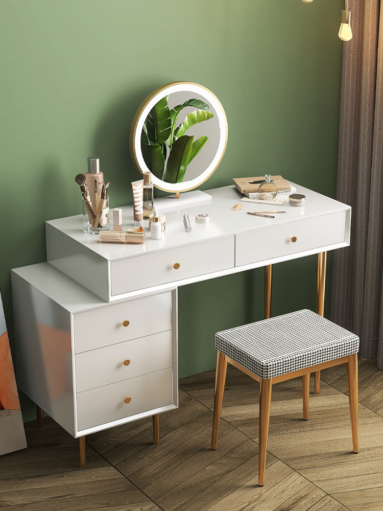 2021年新款梳妆台轻奢高级卧室现代简约小型化妆桌收纳柜一体极简