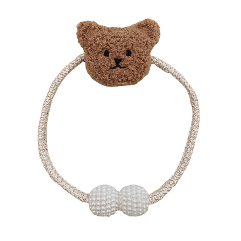 Plush Bear Pearl Buckle Curtain Bandage Decorative Mosquito Net Rope Ribbon Lash Rope