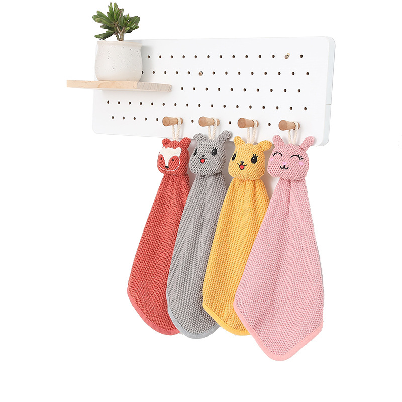 Wholesale Kitchen Pearl Series Absorbent Hand Towel Hanging Hand Towel Thickened Cute Bathroom Hand Towel