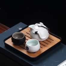 小茶具套装家用一壶二两四杯整套功夫旅行茶具酒店客房干泡竹茶台