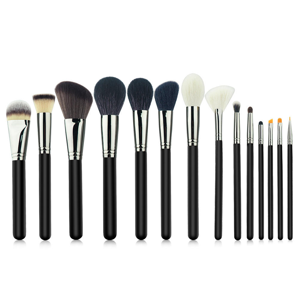 专业化妆刷套装全套批发14支化妆师动物毛羊毛眼影套刷美妆工具刷