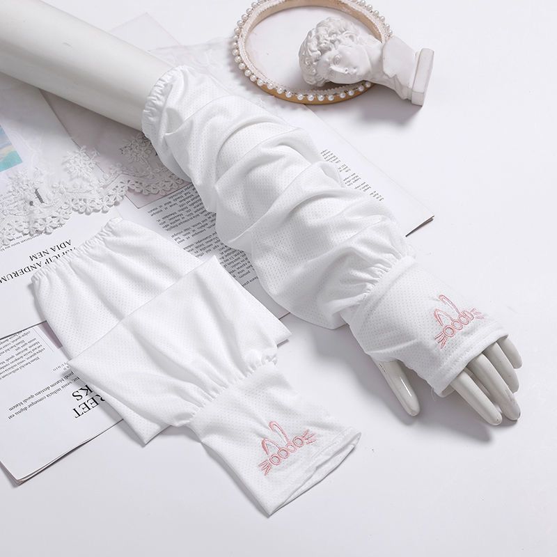 韩版夏季冰袖防晒袖套跑男骑行手套户外薄款冰丝冰袖女