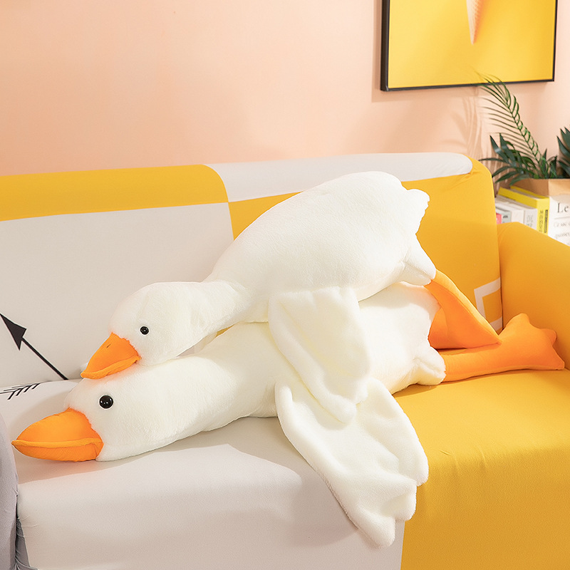 Internet Celebrity Big White Geese Sleeping Pillow Big Goose Doll Wholesale Plush Toy Sleeping Pillow Leg-Supporting Doll Comforter Toys