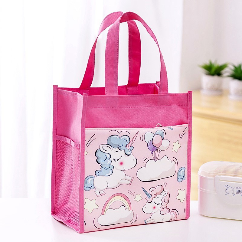 饭盒包小学生餐盒卡通手提袋大号饭盒袋儿童便当包袋子防水帆布袋