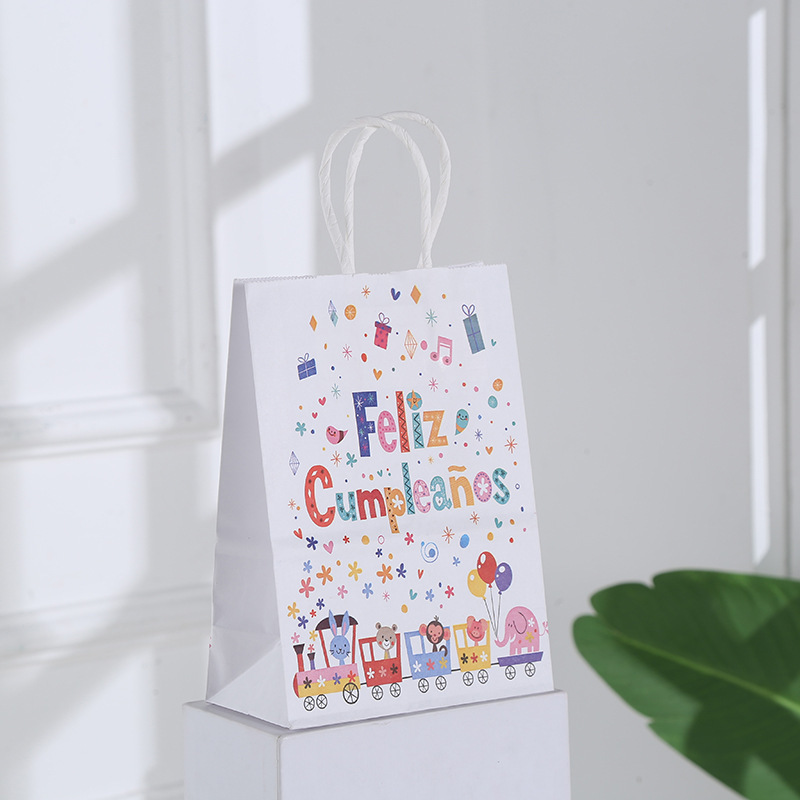 Western Birthday Gift Bag Customized Printing Gift Bag Wholesale Kraft Paper Portable Paper Bag Candy Bag