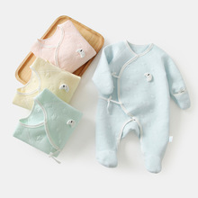 新生儿衣服秋冬季婴儿连体衣初生满月宝宝和尚服夹棉保暖哈衣爬服