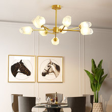 后现代北欧轻奢吊灯全铜客厅灯简约大气家用创意卧室餐厅分子灯具