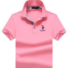 高端保罗粉色Polo衫男士短袖T恤 夏季翻领宽松半袖男装体恤潮