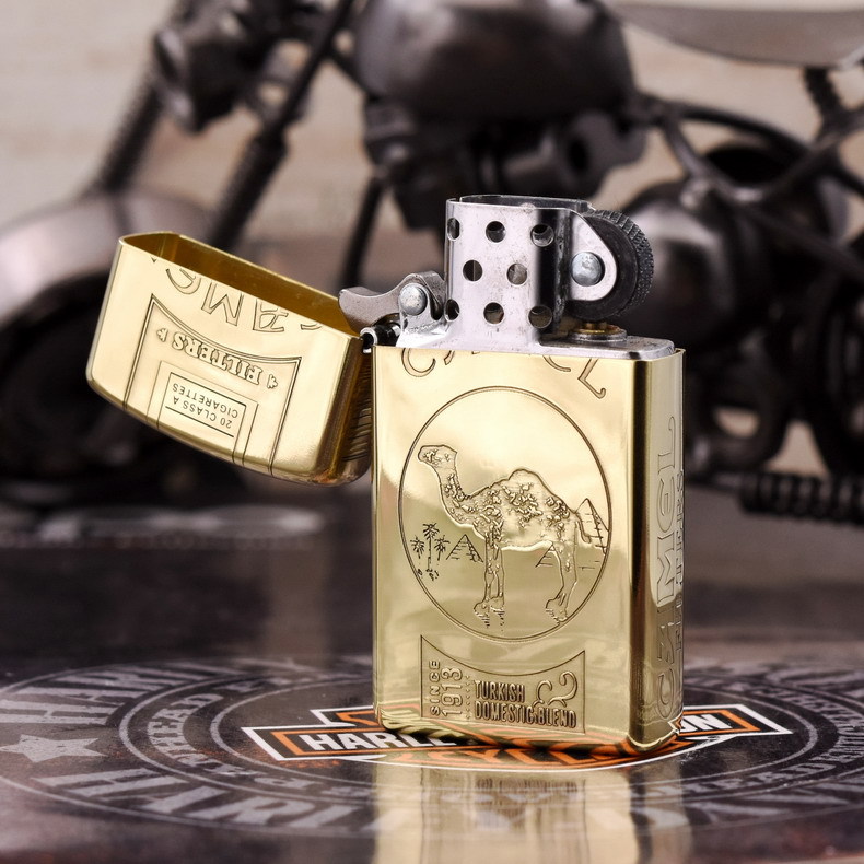 zippo 纯铜纤巧窄机 骆驼烟盒