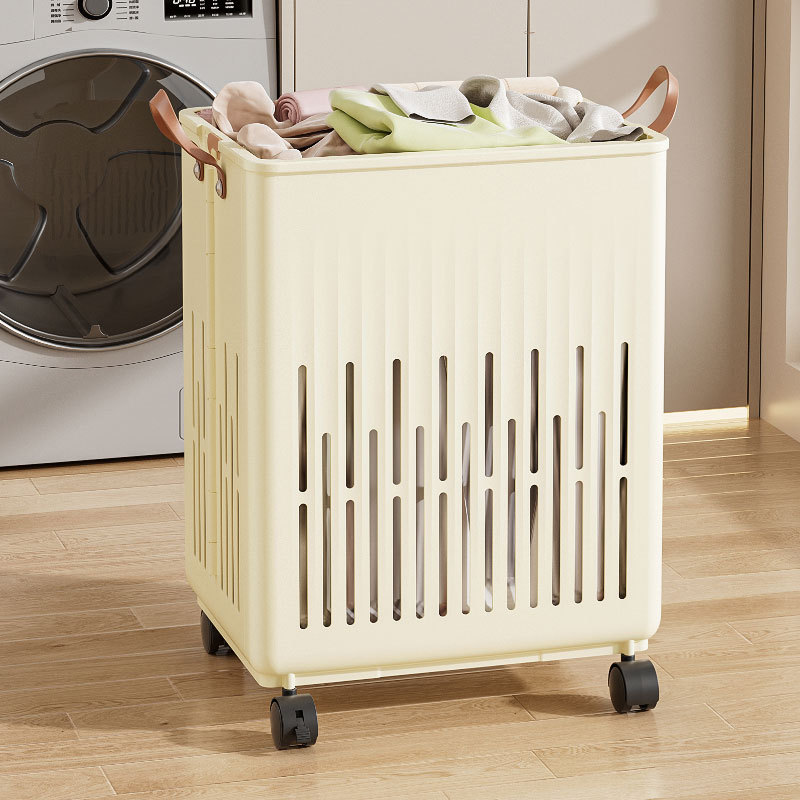 folding laundry basket clothes storage basket household movable bedroom bathroom with wheels multi-functional large dirty clothes basket