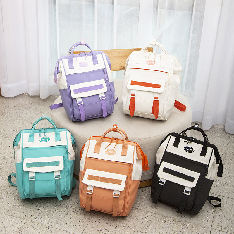 Schoolbag Female New Boys and Girls Portable Shoulder Crossbody Backpack Middle School Student Ins Simple Schoolbag