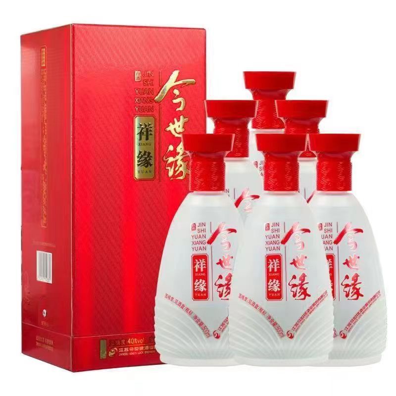 今世缘 祥缘 40度浓香型白酒500ml*6瓶整箱 低度口粮酒送礼礼盒装