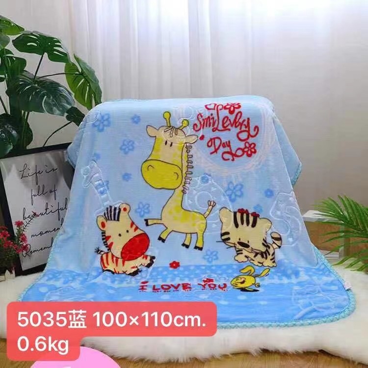 Children's Cloud Blanket Double-Layer Children's Blanket Covered Cartoon Raschel Cloud Blanket Factory in Stock Infant Cover Blanket Multifunctional Blanket