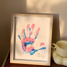 情侣手印相框油画颜料diy手工掌印泥纪念手膜闺蜜七夕圣诞节礼物