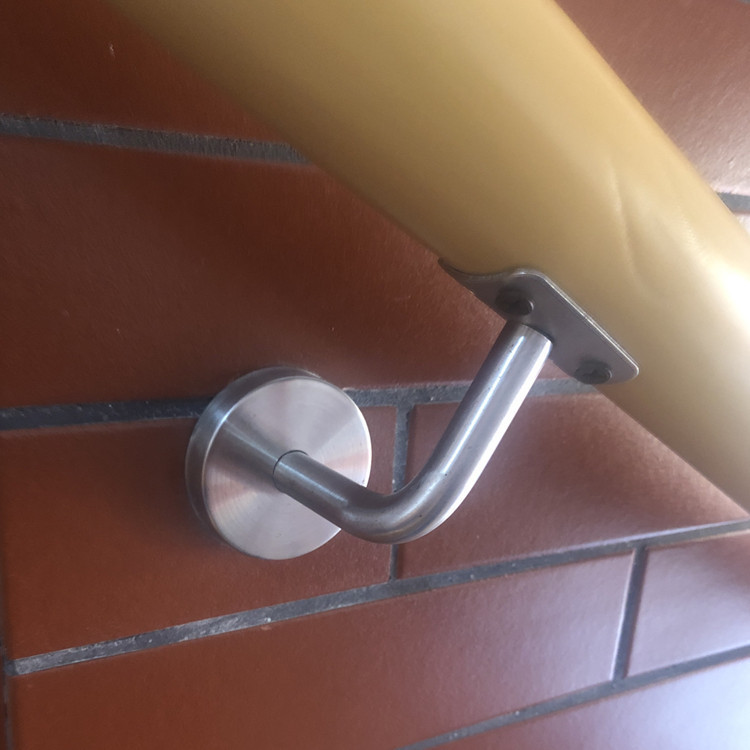 不锈钢304实心墙托 七字弯支撑架靠墙扶手托架实木楼梯固定配件