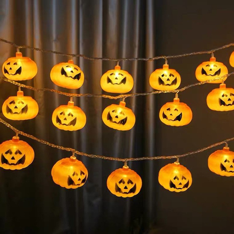 Bar Atmosphere Set Led Colored Lamp Lighting Chain Usb Ghost Face Decoration Ghost Festival Halloween Battery Box Pumpkin Lighting Chain