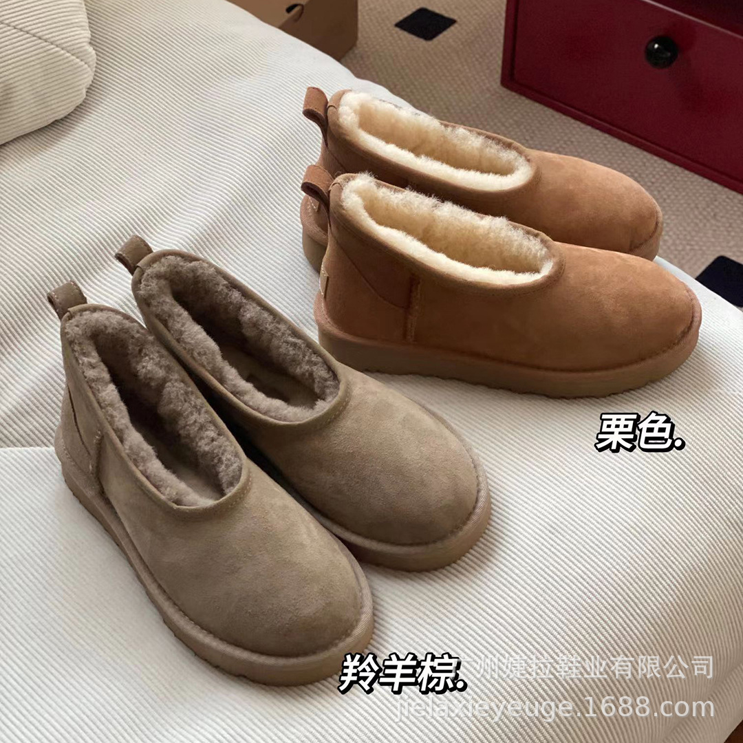 loutisugg2023新款雪地靴女 羊皮毛一体短靴便鞋舞蹈鞋louti08ugg