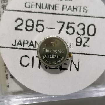 手表机芯配件 ctl621f光动能电池 带铜脚 295-7530太阳能充电电池