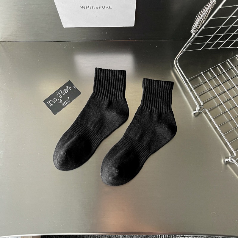Socks White for Men Mid-Calf Combed Cotton Deodorant Sports Men Socks Long Low-Top Men's Ankle Socks Zhuji Socks Wholesale