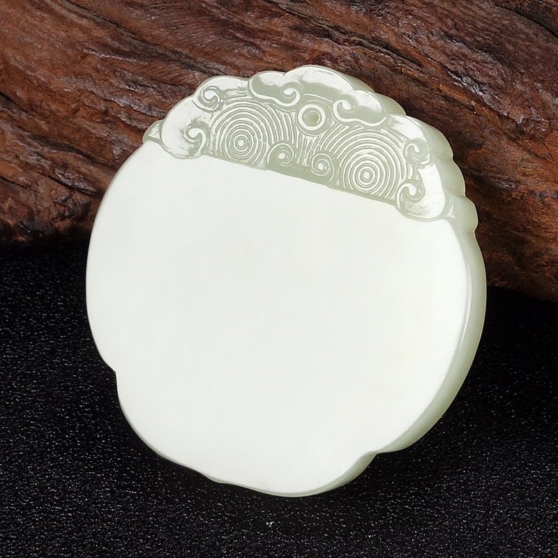 祥云如意平安无事牌和田玉吊坠仿古光玉牌挂件 支持鉴定验货