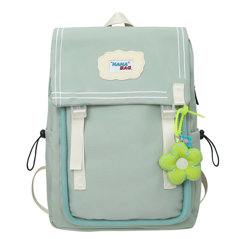 2023 New Fashion Casual Backpack Wholesale Korean Ins Solid Color Backpack Mori Style Early High School Student Schoolbag