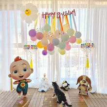儿童生日快乐装饰背景布宝宝周岁场景布置气球男女孩派对用品网红