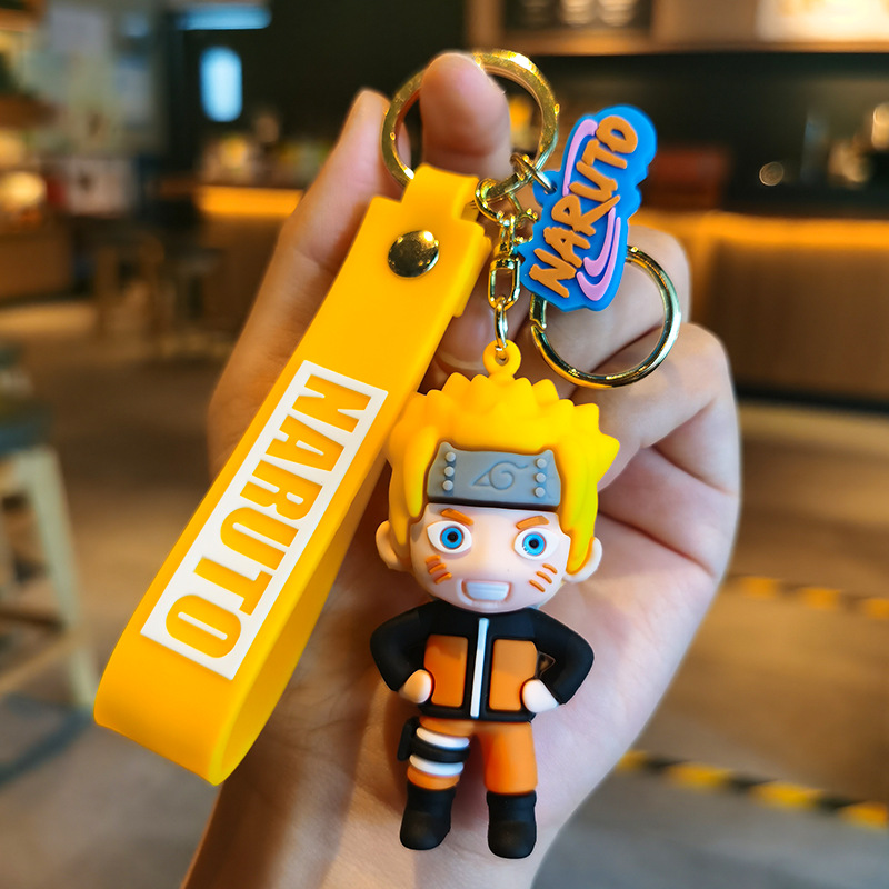 Cartoon PVC Naruto Soft Glue Doll Keychain Naruto Silicone Pendant Vehicle Key Chain Halloween Wholesale