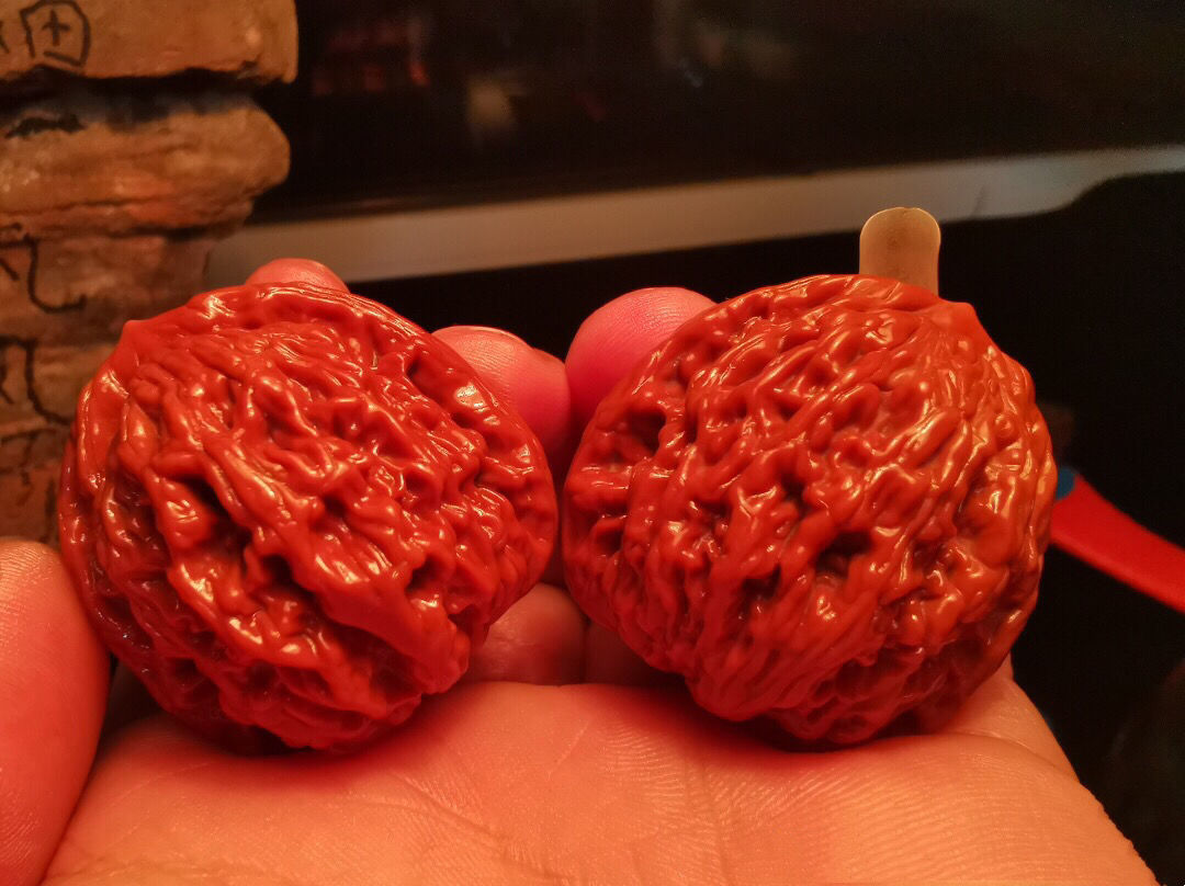文玩核桃 机刷包浆玉化核桃官帽核桃苹果园狮子头核桃尺寸40~48mm