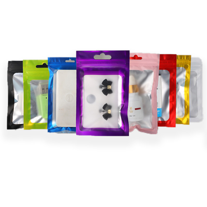 Matte Window Ziplock Bag Large Wholesale Color Pearl Yin and Yang Sealed Aluminum Foil USB Cable Earphone Packaging